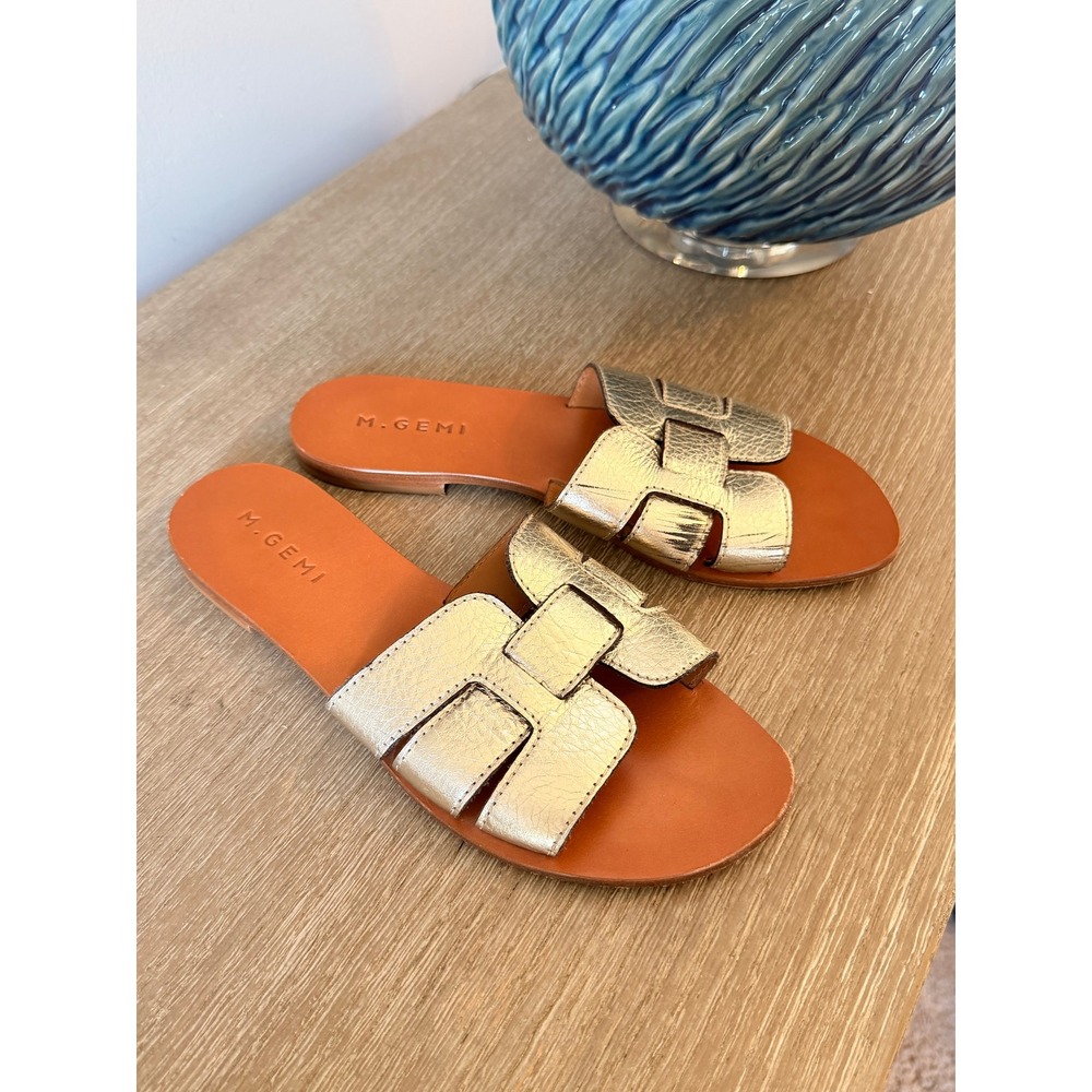 M.Gemi The Corso Slide Sandals Womens Gold 40